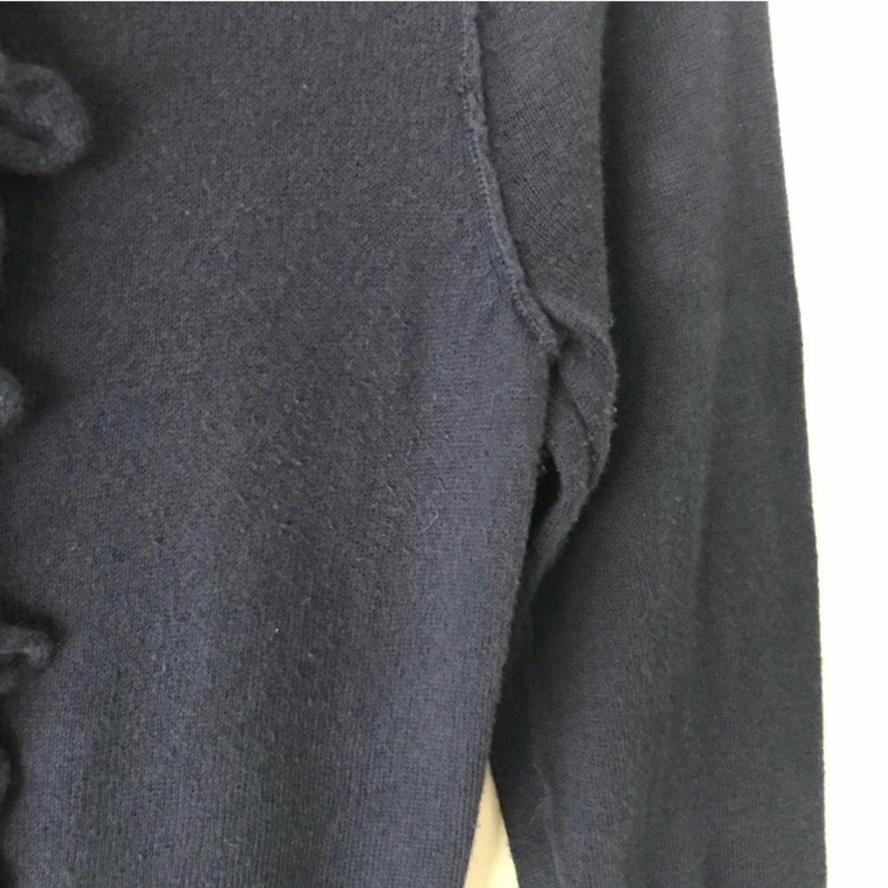 Navy Ruffle Front Cardigan - Picture 5 of 6
